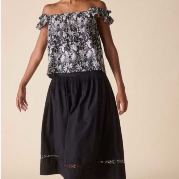 St. Roche NWT Woodrow Top Cropped Organic Cotton Women 10 Floral Mushroom Print - Picture 2 of 16